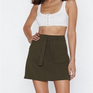 BNWT Nastygal Olive Mini Skirt